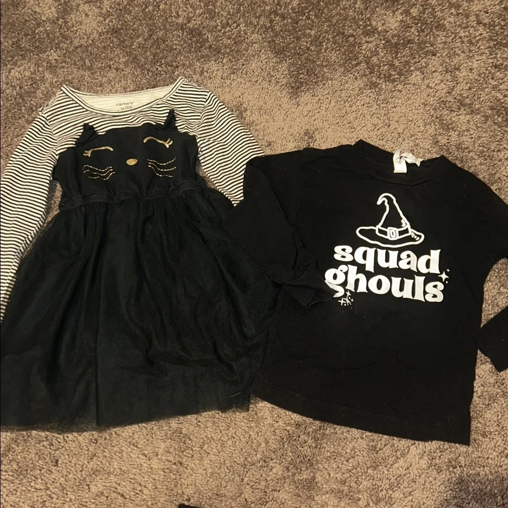 Toddler girl 2/3 Halloween dress top and PJ’s bundle